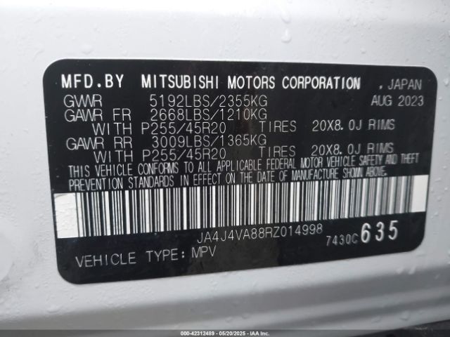 JA4J4VA88RZ014998 Mitsubishi Outlander