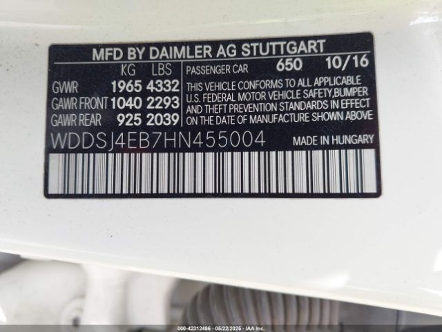 2017 MERCEDES-BENZ CLA 250 WDDSJ4EB7HN455004 Photo 8