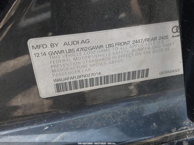 WAUAFAFL8FN027014 Audi A4 2.0t Premium