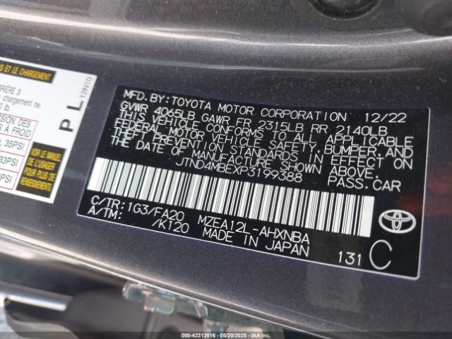 JTND4MBEXP3199388 Toyota m20a-fks