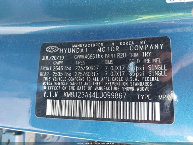 2020 HYUNDAI TUCSON KM8J23A44LU099867 Photo 8