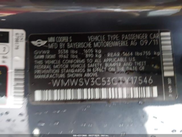 2012 MINI COOPER S WMWSV3C53CTY17546 Photo 8