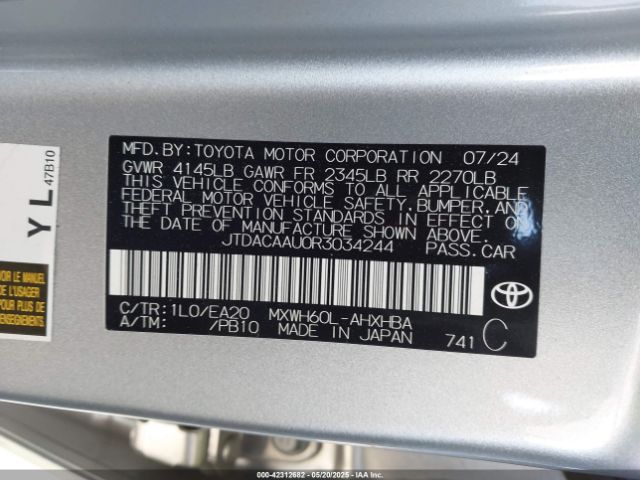 2024 TOYOTA PRIUS JTDACAAU0R3034244 Photo 8