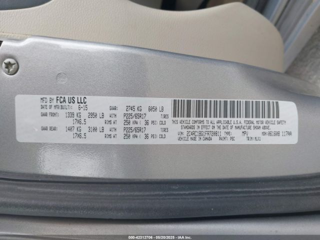 2015 CHRYSLER TOWN & COUNTRY 2C4RC1BG1FR720811 Photo 8