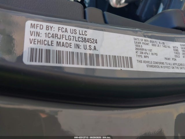 1C4RJFLG7LC384524 Jeep 2020