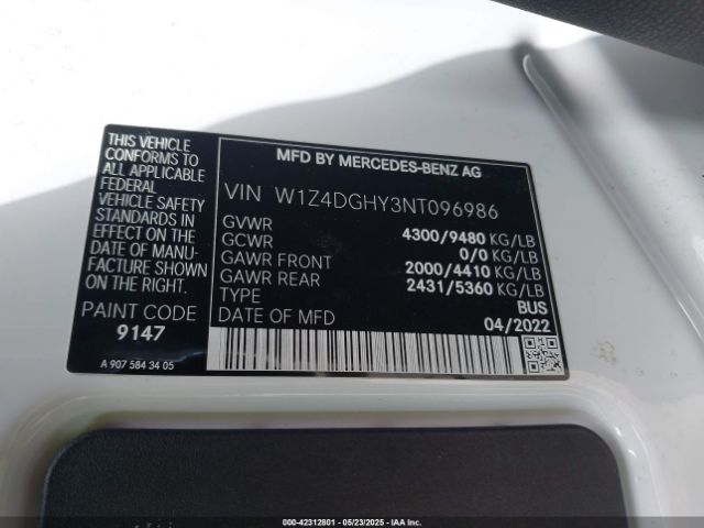 2022 MERCEDES-BENZ SPRINTER 2500 W1Z4DGHY3NT096986 Photo 8