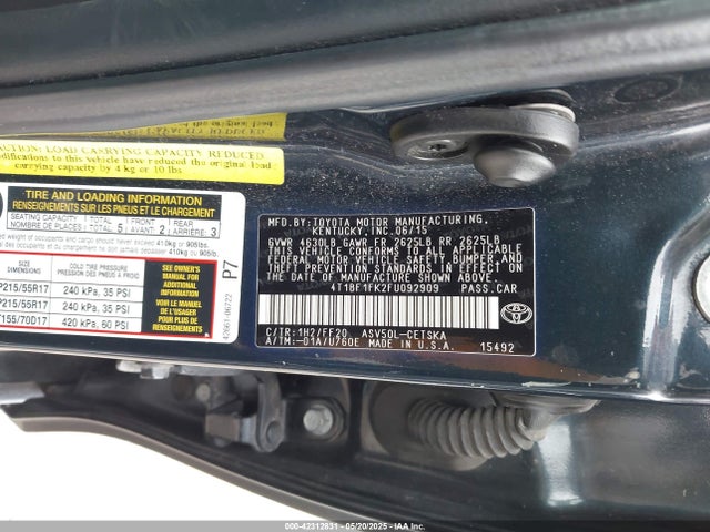 Toyota CAMRY SE 2015 4T1BF1FK2FUU92909 Image 9