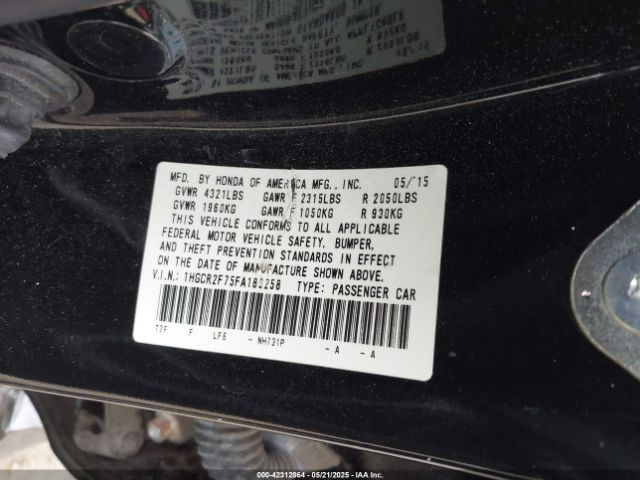 1HGCR2F75FA180258 Honda ACCORD EX