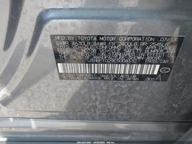 JTHBF1D29E5008132 Lexus IS 250