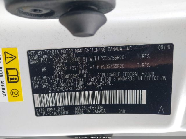 2019 LEXUS RX 350 2T2BZMCA7KC169897 Photo 8