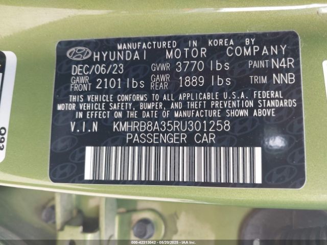 KMHRB8A35RU301258 Hyundai Venue Se