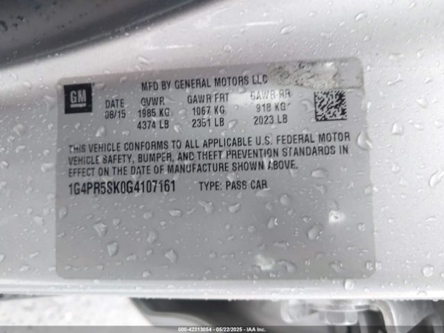 1G4PR5SK0G4107161 Buick Verano Convenience Group