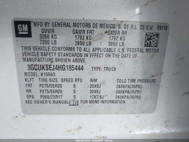 Chevrolet Silverado 1500 2lz 2017 3GCUKSEJ4HG185444 Image 9