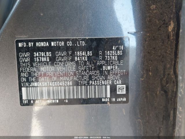 JHMGK5H74GX045286 Honda l15b1
