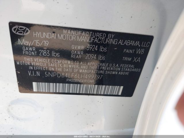 2020 HYUNDAI ELANTRA 5NPD84LF6LH499797 Photo 8