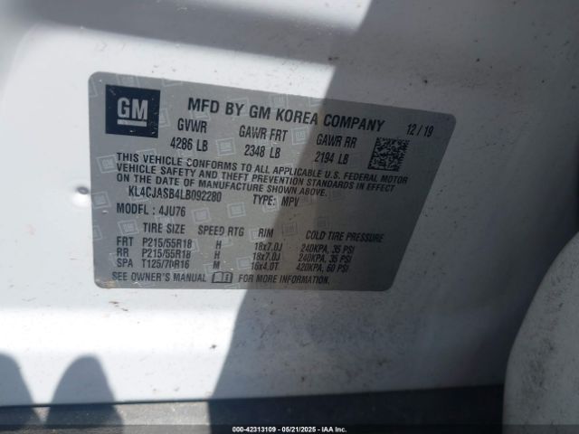 2020 BUICK ENCORE KL4CJASB4LB092280 Photo 8