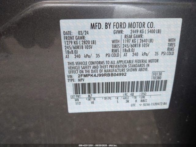 2024 FORD EDGE 2FMPK4J99RBB04992 Photo 8
