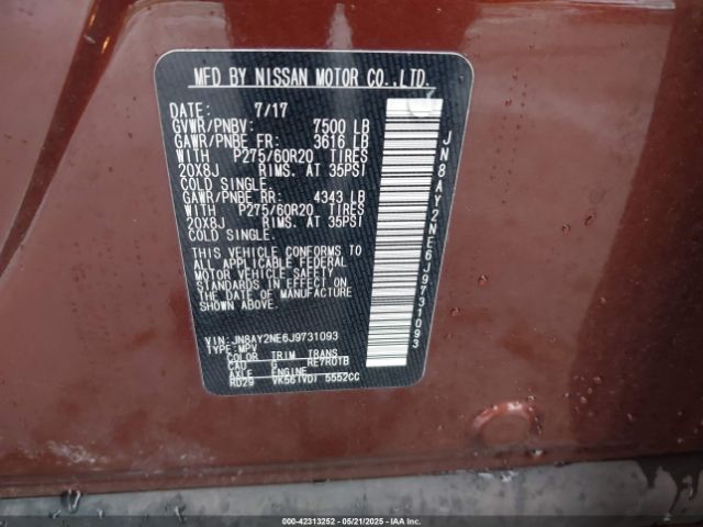 2018 NISSAN ARMADA JN8AY2NE6J9731093 Photo 8