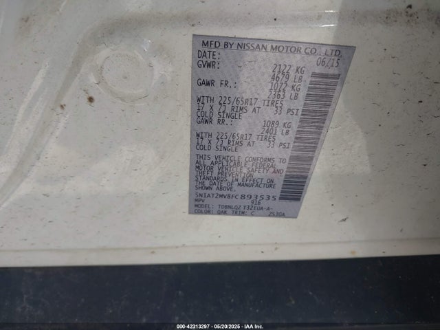 Nissan 2015 2015 5N1AT2MV8FC893535 Image 9