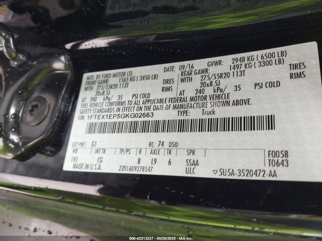 Ford 2016 2016 1FTEX1EP5GKG02663 Image 9