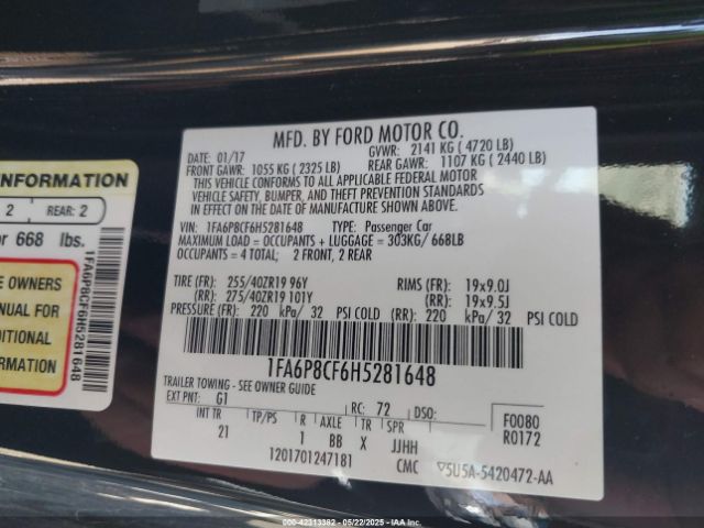2017 FORD MUSTANG 1FA6P8CF6H5281648 Photo 8
