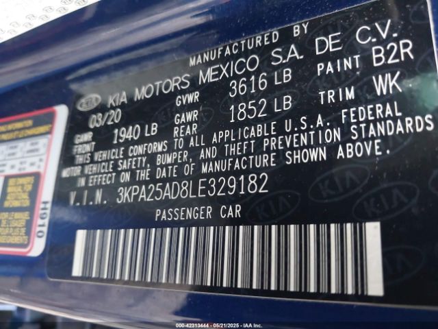 3KPA25AD8LE329182 KIA Rio 5-door S