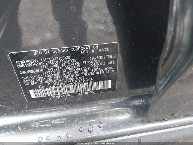 JF2GUHDC4S8246965 Subaru na