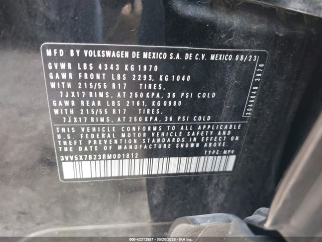 3VV5X7B23RM001812 Volkswagen Taos 1.5t S