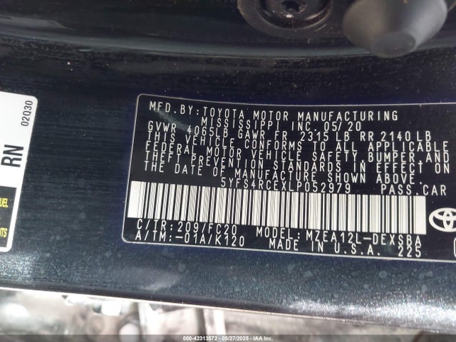5YFS4RCEXLP052979 Toyota m20-fks