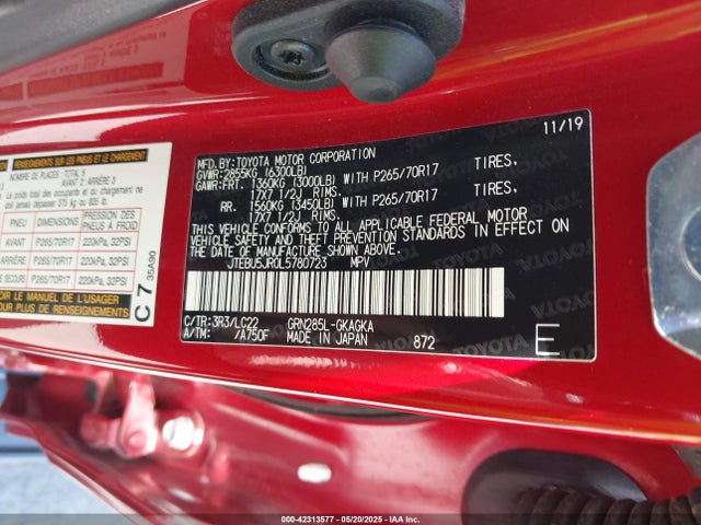 JTEBU5JR0L5780723 Toyota 1gr-fe