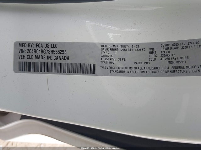 Chrysler Pacifica Select 2025 2C4RC1BG7SR555258 Image 9
