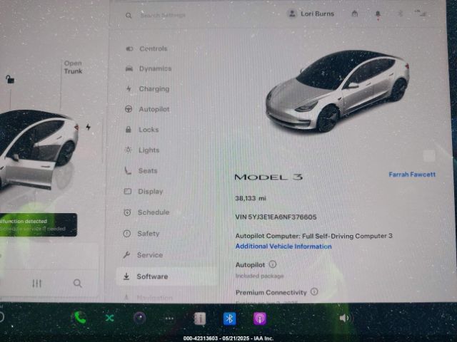 5YJ3E1EA6NF376605 Tesla 2022