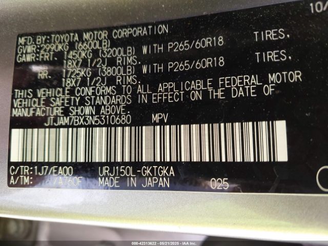 2022 LEXUS GX 460 JTJAM7BX3N5310680 Photo 8