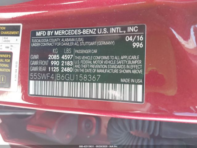 55SWF4JB6GU158367 Mercedes-Benz C 300 Luxury/sport