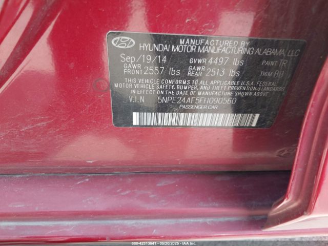 5NPE24AF5FH090560 Hyundai SONATA SE