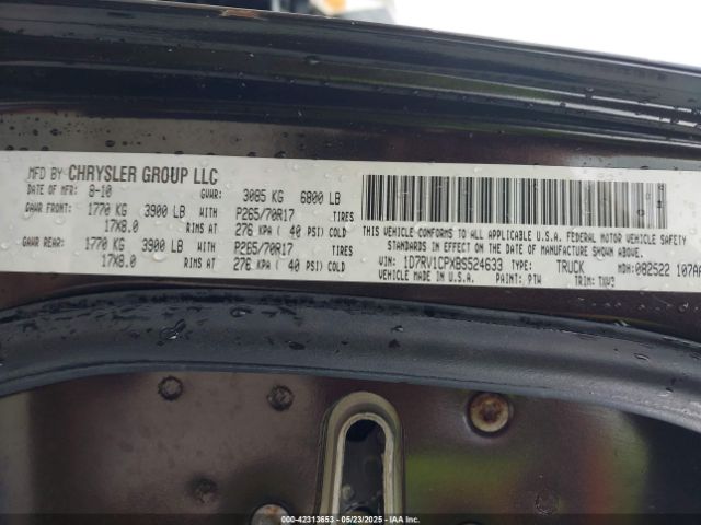 2011 RAM RAM 1500 1D7RV1CPXBS524633 Photo 8