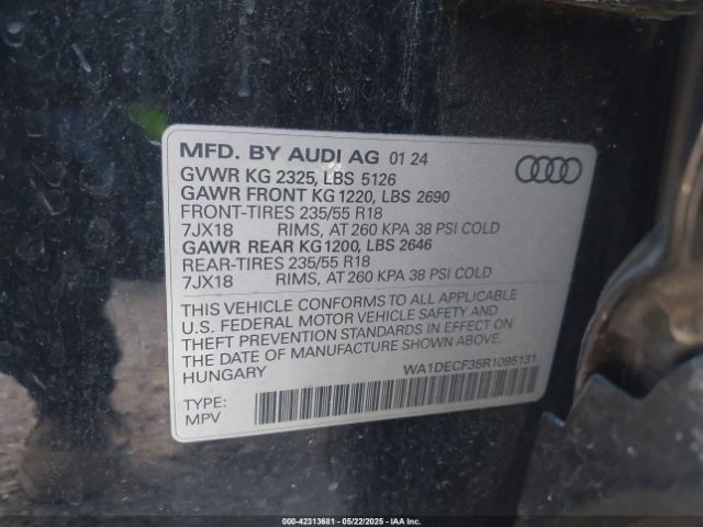 WA1DECF35R1095131 Audi Q3 Premium 45 Tfsi S Line Quattro Tiptronic