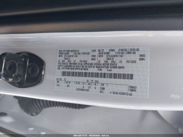 1FTFW1E81PFC47922 Ford F-150 Xlt