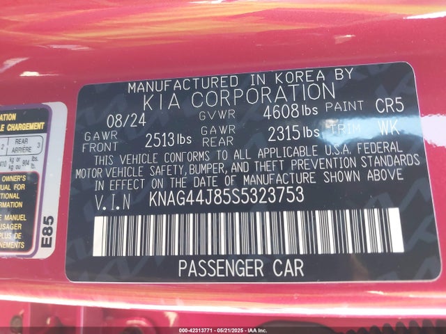 KNAG44J85S5323753 KIA t-gdi theta iii