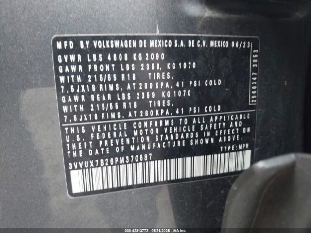 2023 VOLKSWAGEN TAOS 3VVUX7B26PM370687 Photo 8