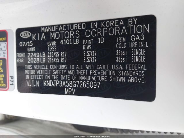 KNDJP3A58G7265097 KIA SOUL +