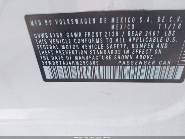 3VWDB7AJ4HM290809 Volkswagen Jetta 1.4t Se