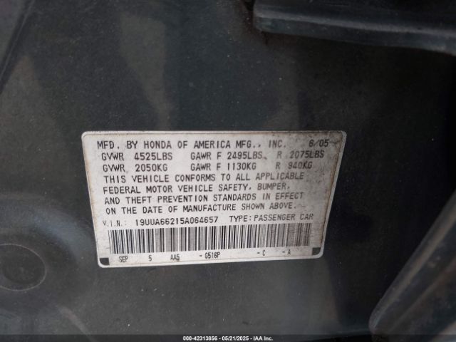 2005 ACURA TL 19UUA66215A064657 Photo 8