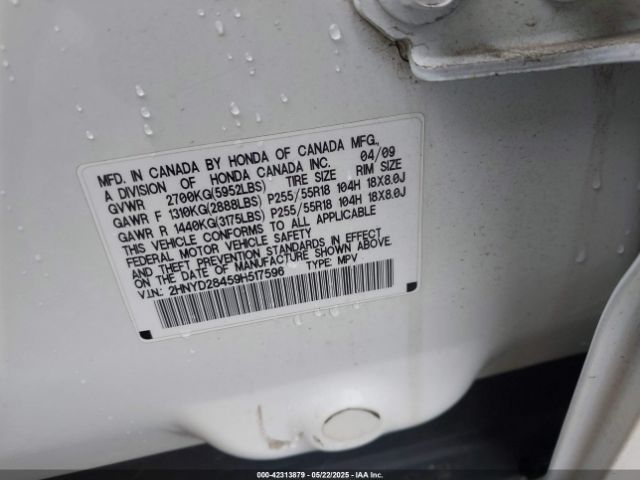 2009 ACURA MDX 2HNYD28459H517596 Photo 8