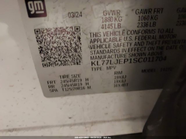 KL77LJEP1SC011704 Chevrolet lbp