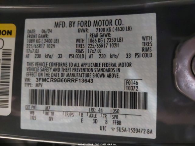 2024 FORD BRONCO SPORT 3FMCR9B66RRF13643 Photo 8
