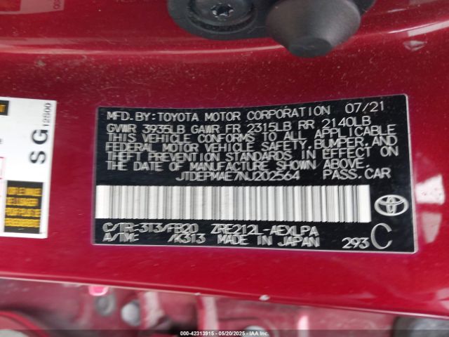 2022 TOYOTA COROLLA JTDEPMAE7NJ202564 Photo 8