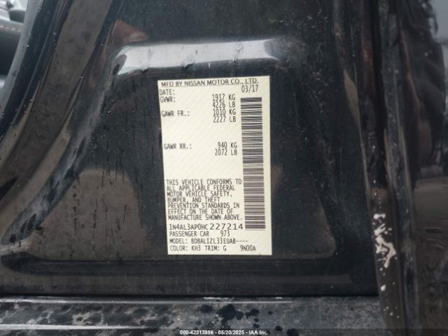 1N4AL3AP0HC227214 Nissan Altima 2.5 Sv