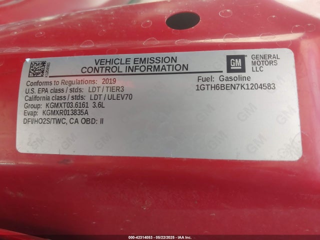 1GTH6BEN7K1204583 GMC lgz - direct injection, variable valve timing, alum, var2, gen 2