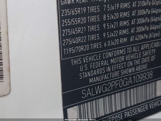 2016 LAND ROVER RANGE ROVER SPORT SALWG2PF0GA109938 Photo 8